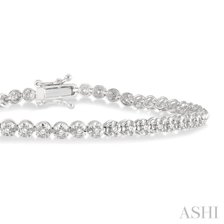 1 ctw Round Cut Diamond Illusion Bracelet in 14K White Gold