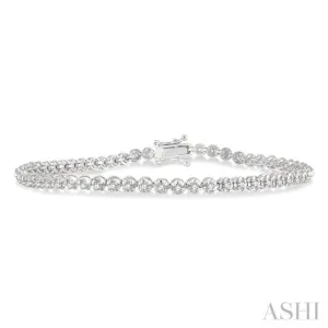 1 ctw Round Cut Diamond Illusion Bracelet in 14K White Gold