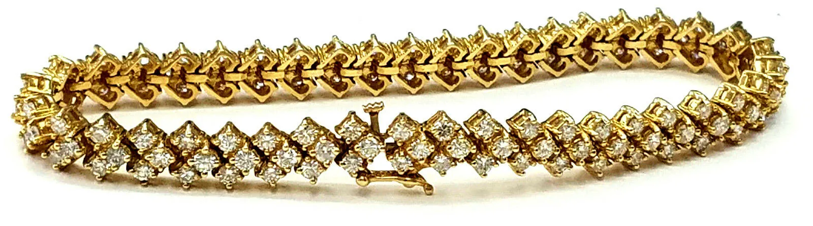 10 CT Diamond TENNIS BRACELET F/VS2 14K Yellow Gold Natural Round Cut Brilliant