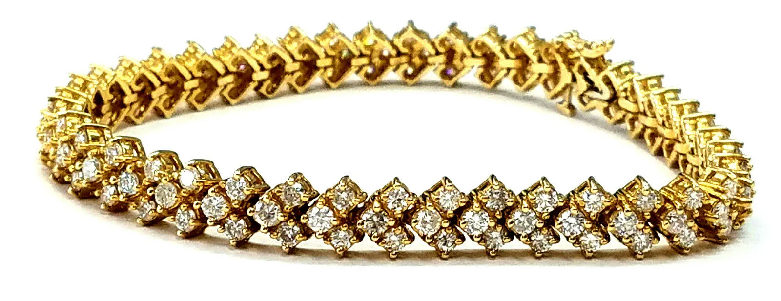 10 CT Diamond TENNIS BRACELET F/VS2 14K Yellow Gold Natural Round Cut Brilliant