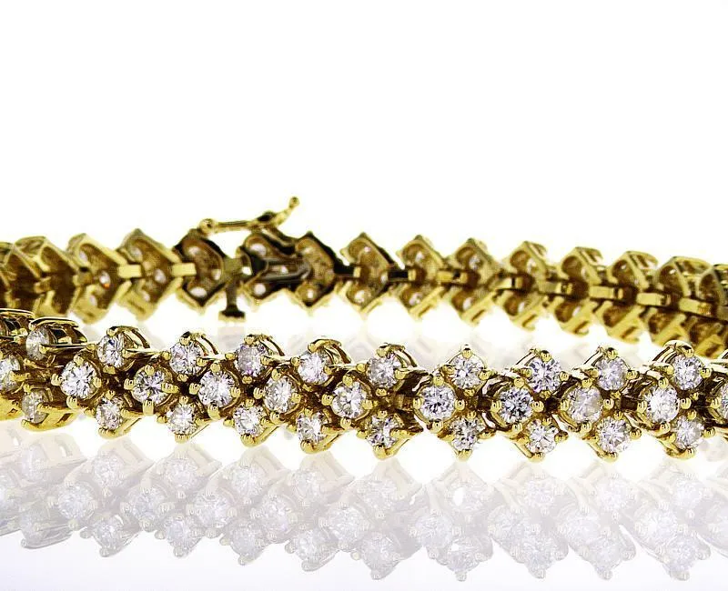 10 CT Diamond TENNIS BRACELET F/VS2 14K Yellow Gold Natural Round Cut Brilliant