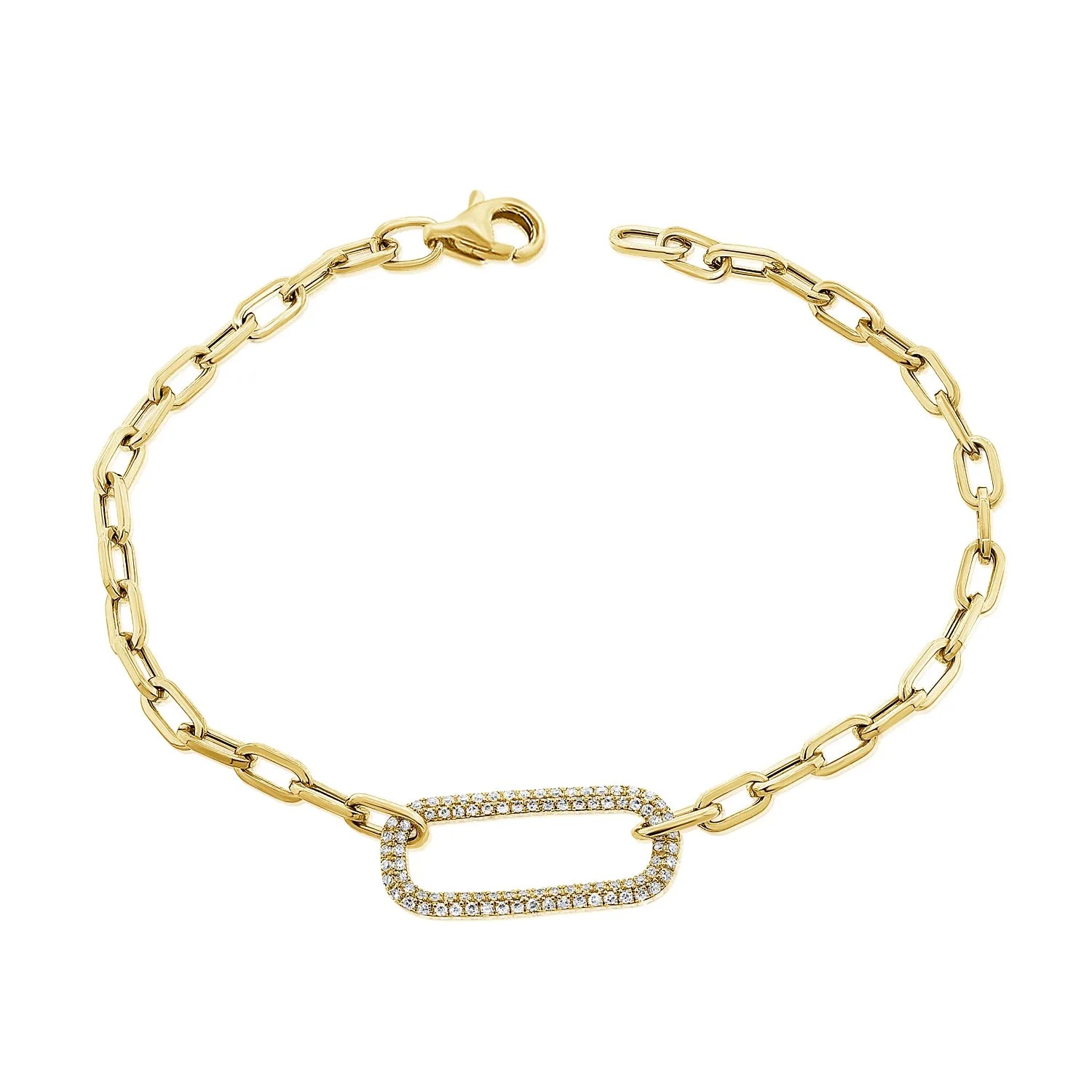 14K Gold & Diamond Link Bracelet- 0.29 ct.