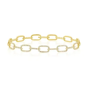 14K Gold & Diamond Link Bracelet- 1.24 ct.