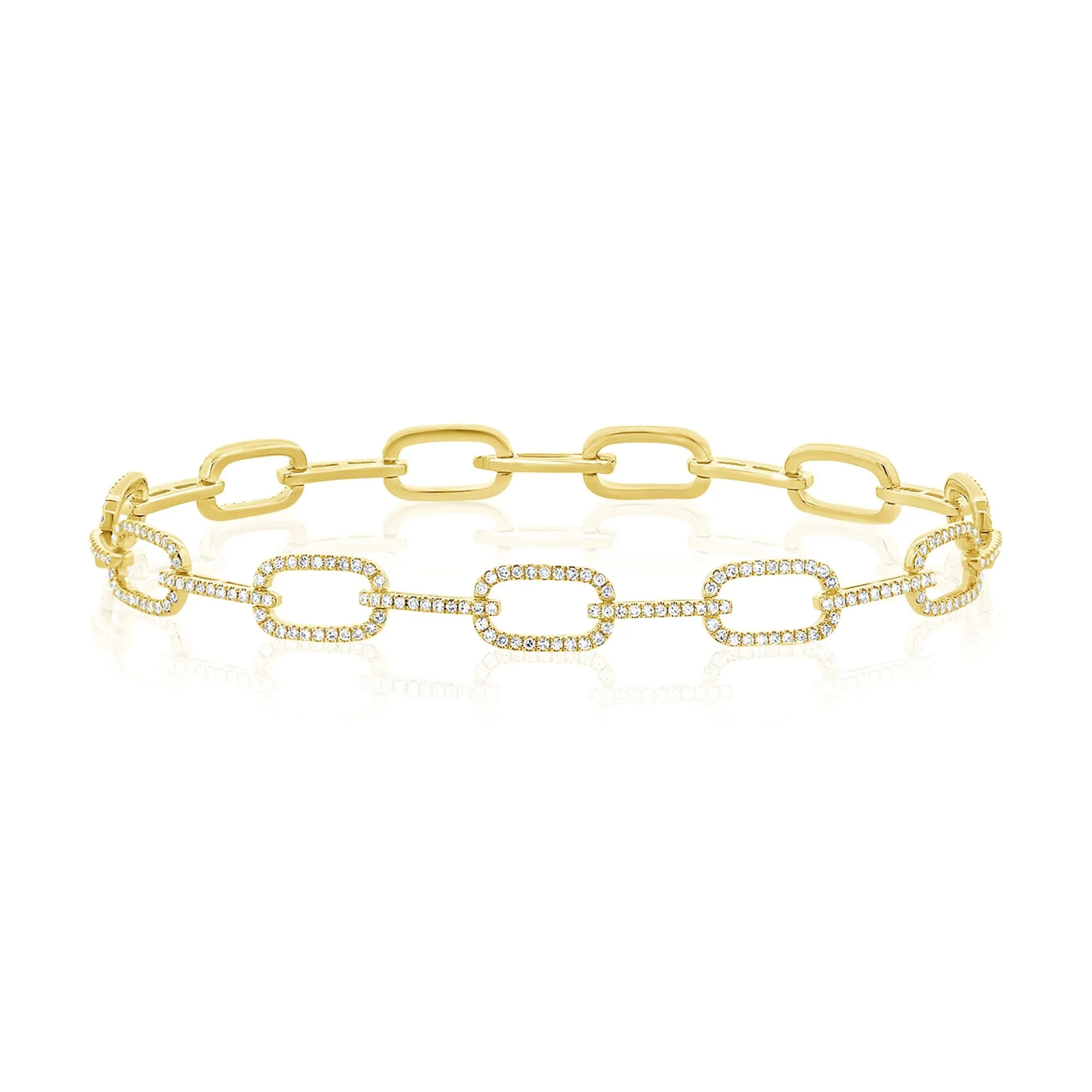 14K Gold & Diamond Link Bracelet- 1.24 ct.