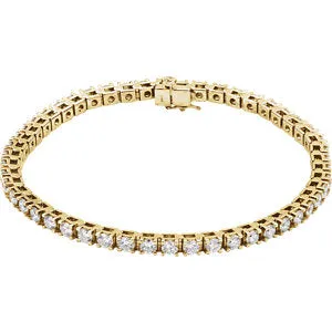 14K Yellow 4 1/2 CTW Diamond Line 7.25" Bracelet