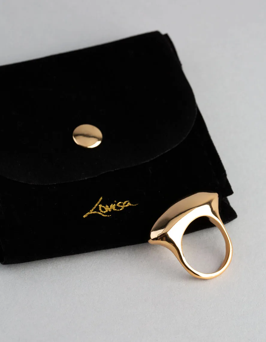 18ct Gold Plated Brass Irregular Shape Cocktail Ring