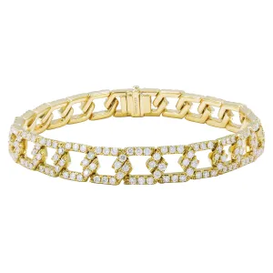 18k Gold & Diamond Link Bracelet - 3.97ct