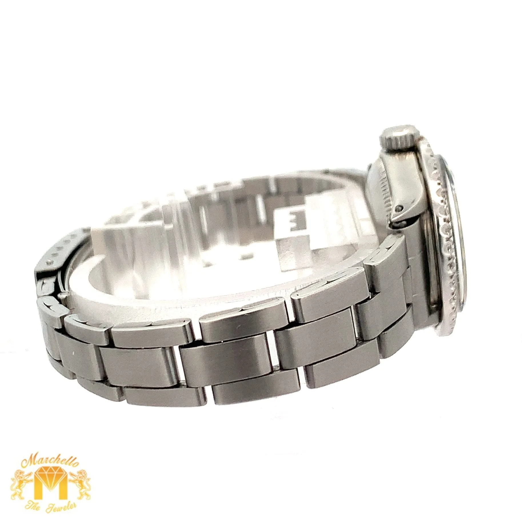 26mm Ladies`Rolex Datejust Watch with Stainless Steel Oyster Bracelet (Diamond mother of pearl (MOP) dial, diamond bezel)