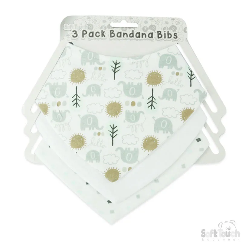 3 Pack Bandana Bib Set Elephant-2CC205-B