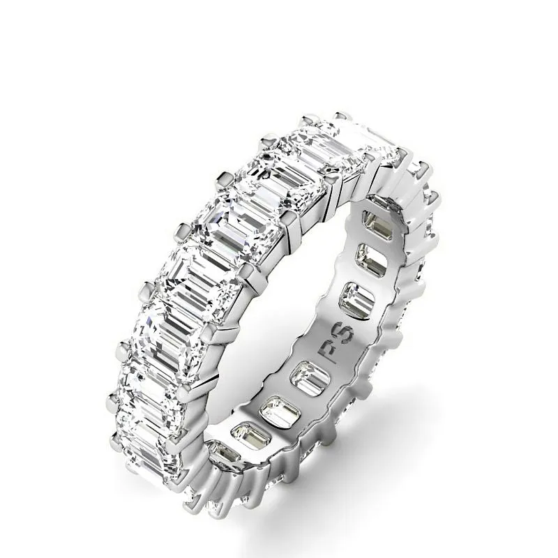 5.20 CT Emerald Cut Diamonds - Eternity Ring