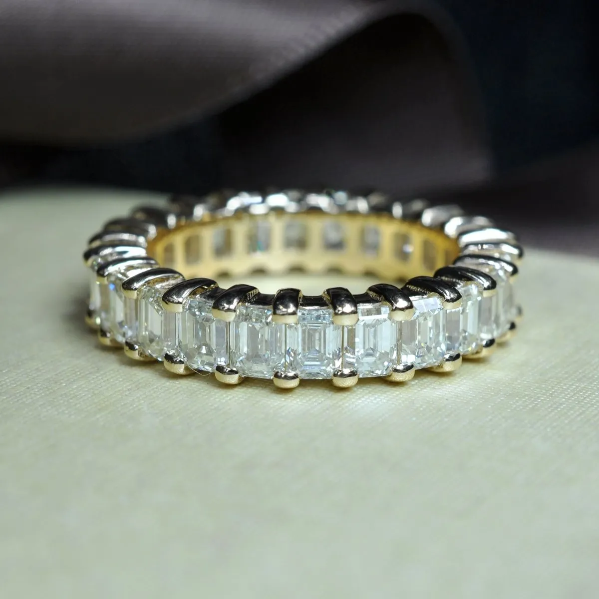 5.20 CT Emerald Cut Diamonds - Eternity Ring