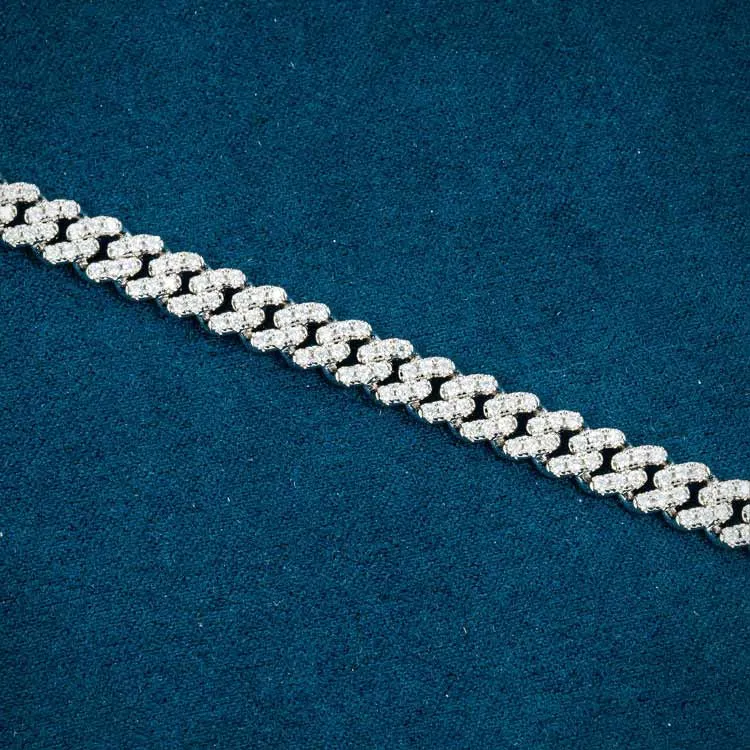 6MM Moissanite Miami Cuban Link Bracelet 14K Gold