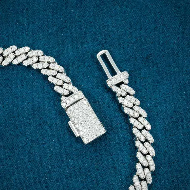 6MM Moissanite Miami Cuban Link Bracelet 14K Gold