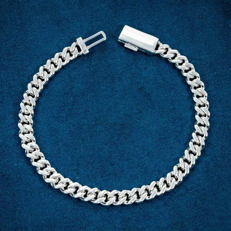 6MM Moissanite Miami Cuban Link Bracelet 14K Gold