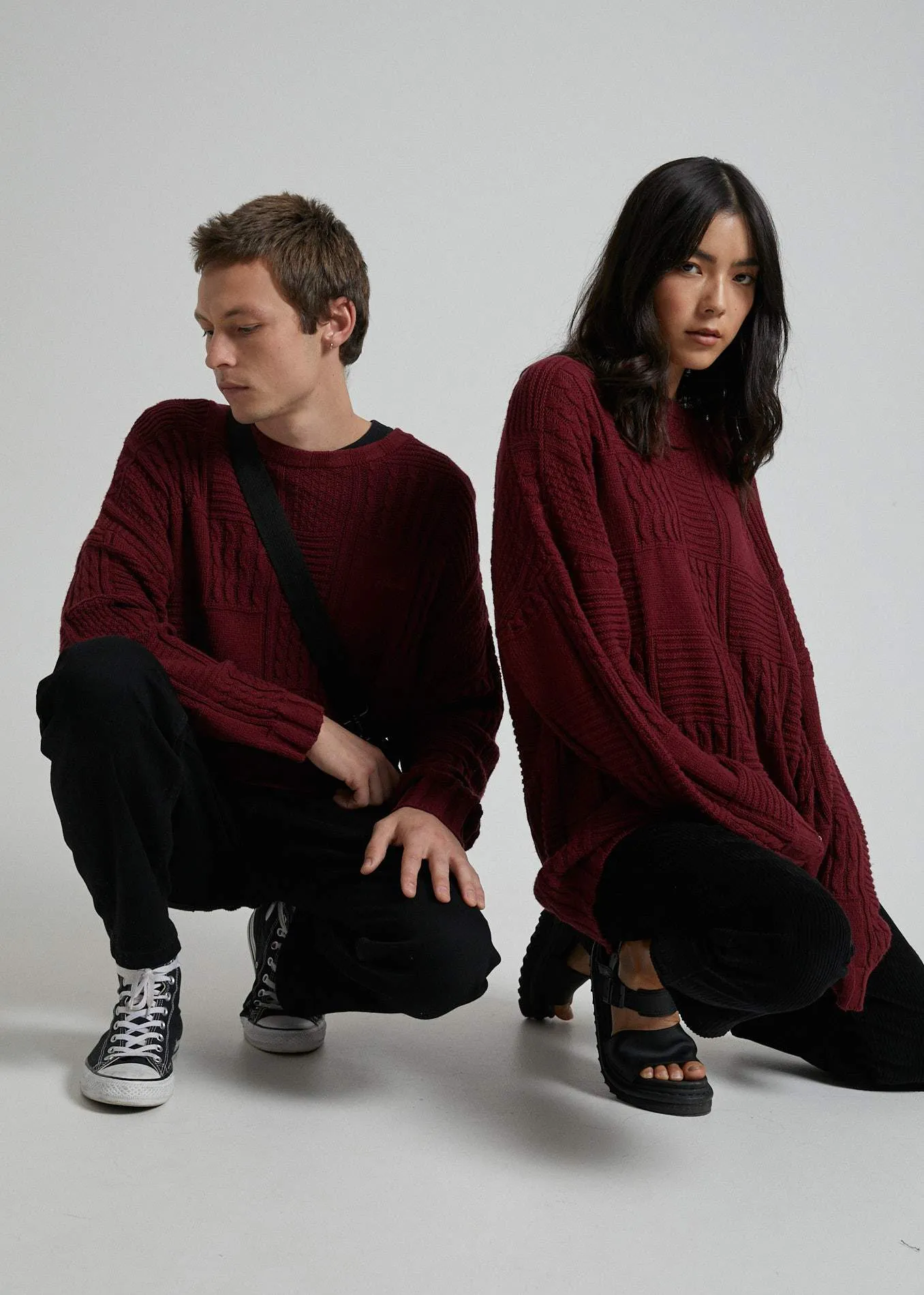 Afends Mens Boonie - Hemp Knitted Crew Neck - Port