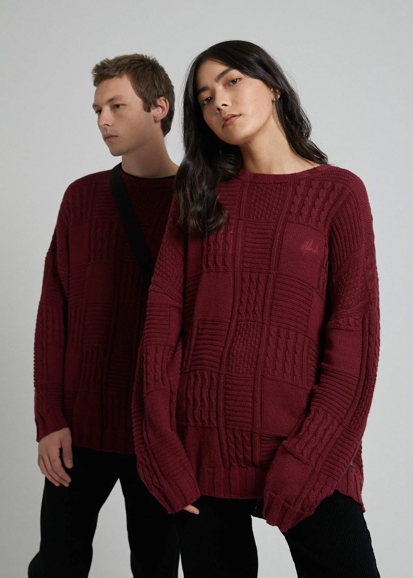 Afends Mens Boonie - Hemp Knitted Crew Neck - Port