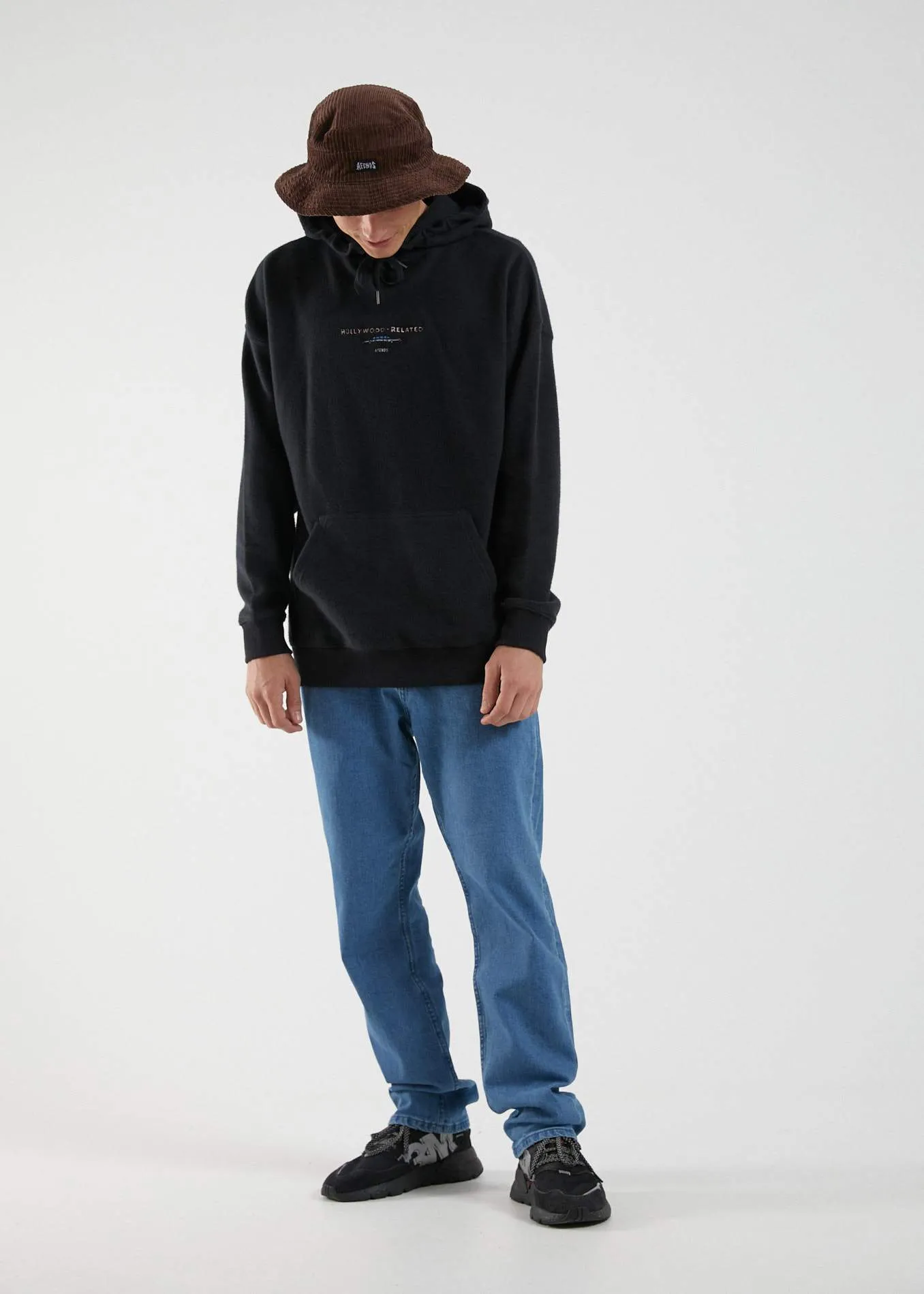 Afends Mens Hollywood Related - Pull On Hood - Black