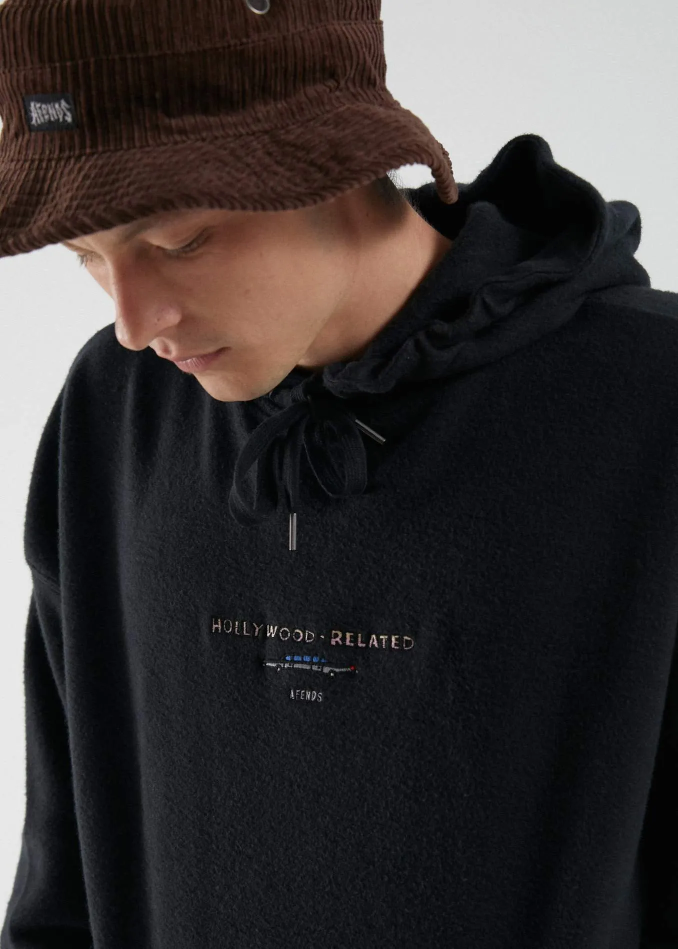 Afends Mens Hollywood Related - Pull On Hood - Black