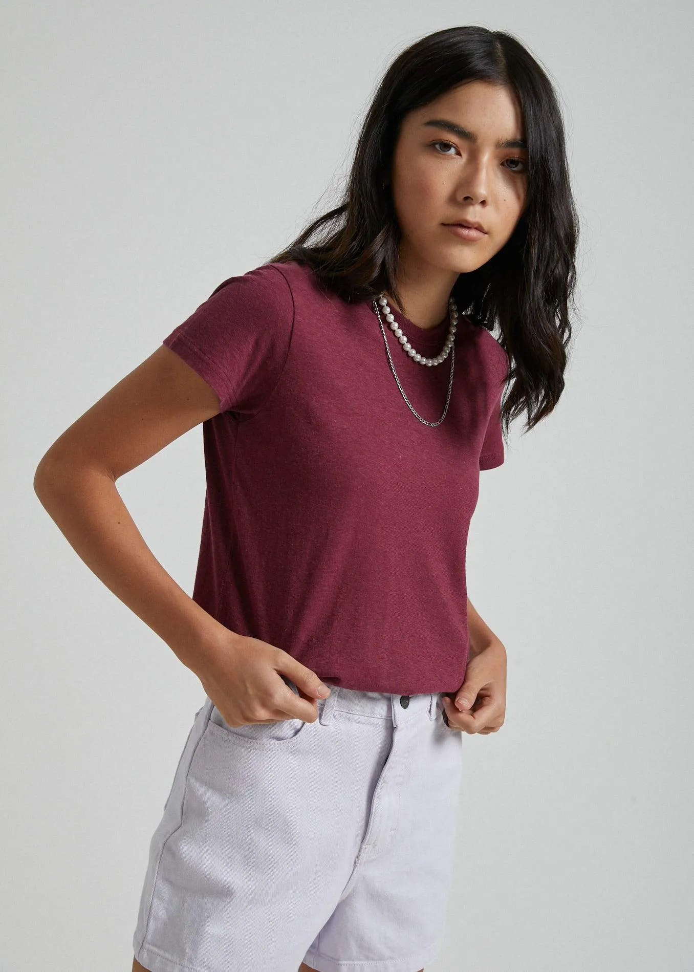 Afends Womens Hemp Basics - Standard Fit Tee - Port