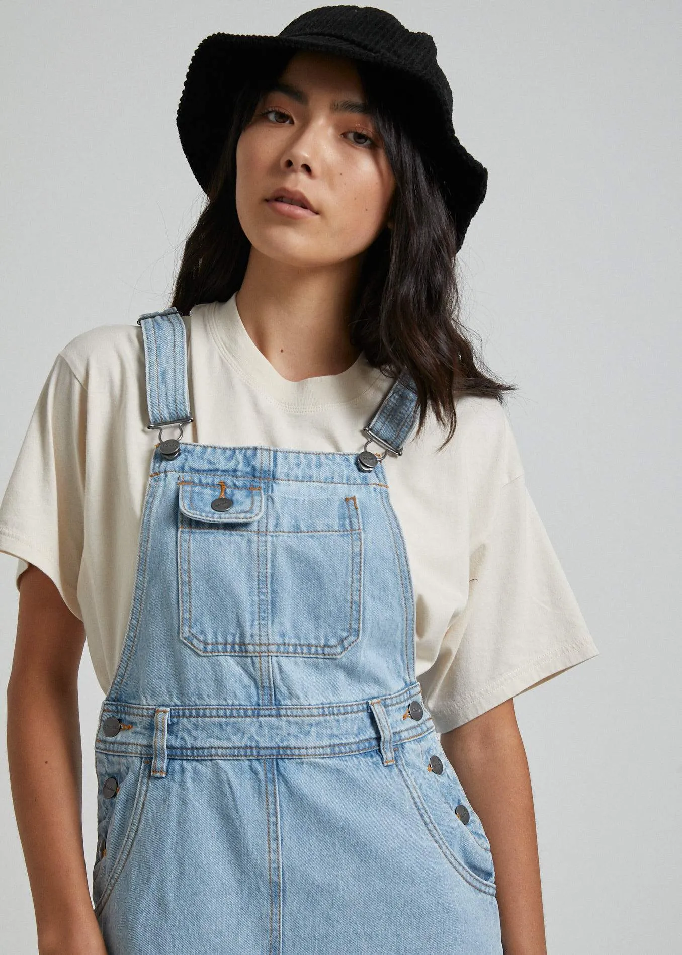 Afends Womens Olivia - Overall Dress - Stone Bleach