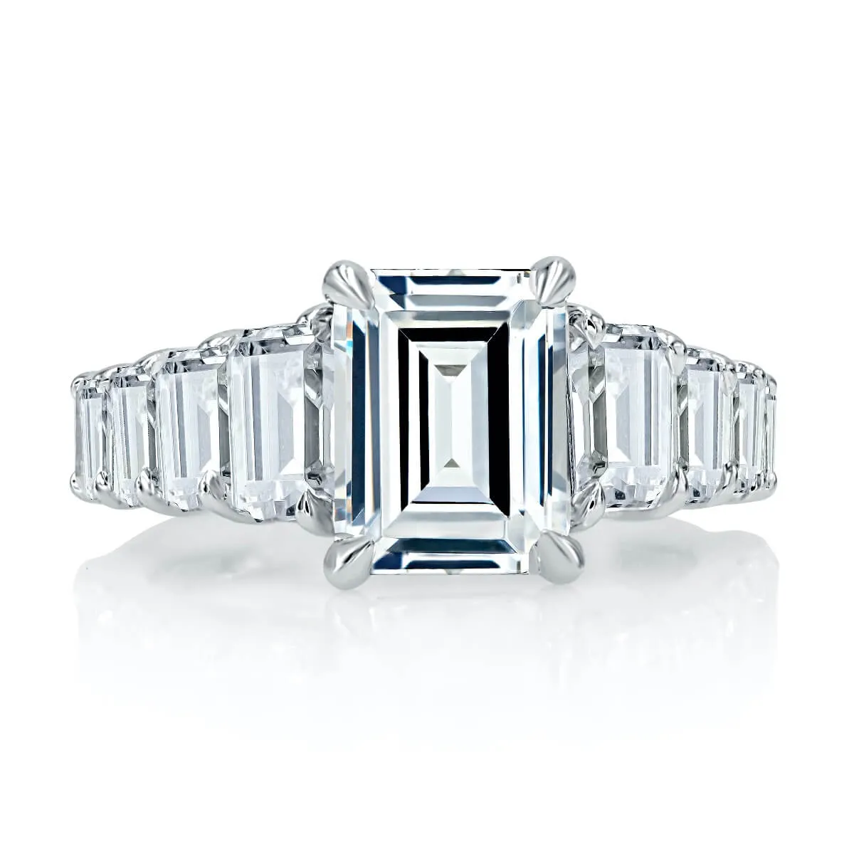 A.JAFFE Emerald Cut Diamond Flanked Engagement Ring MESEC2771/537