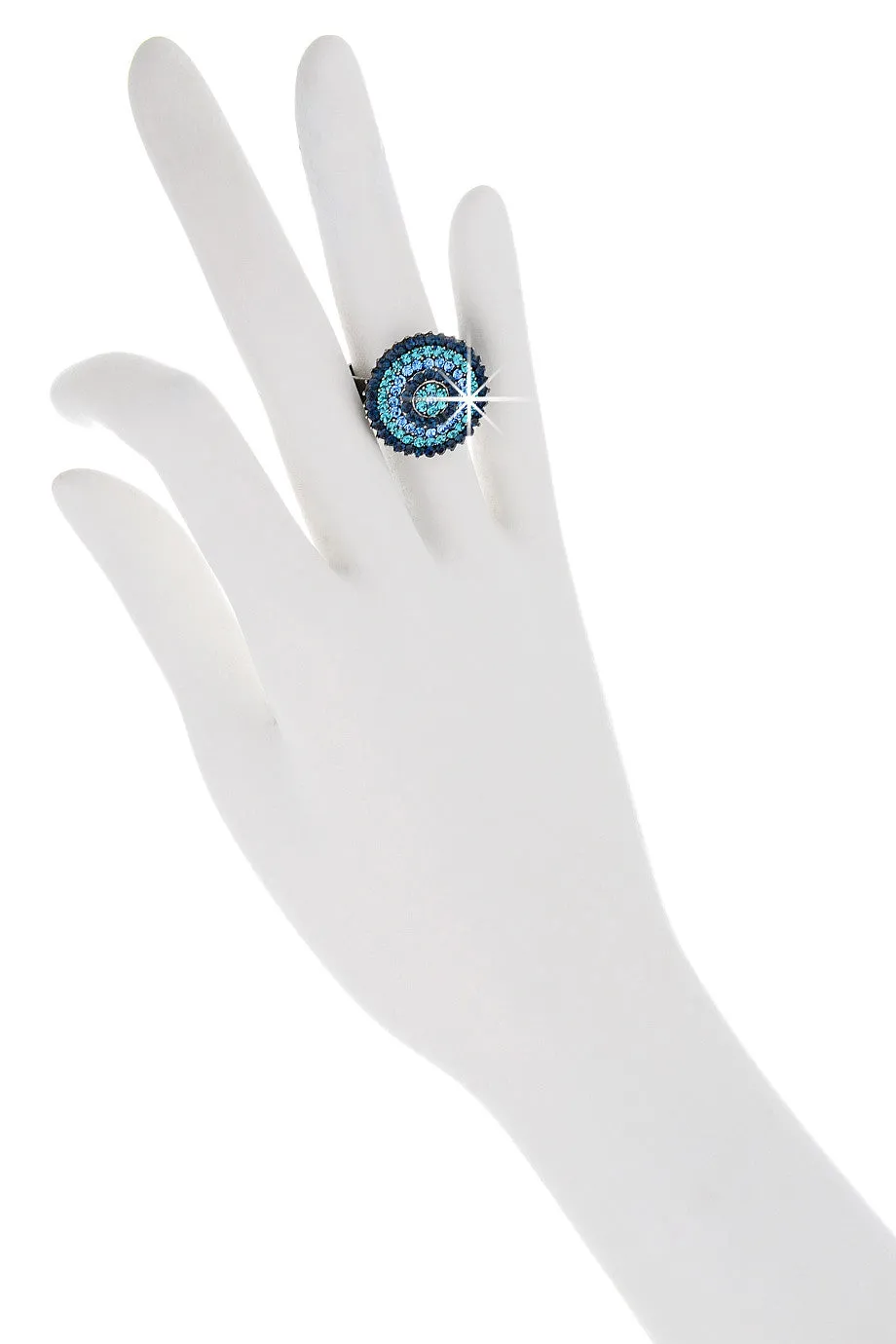 ALBA Blue Round Crystal Ring