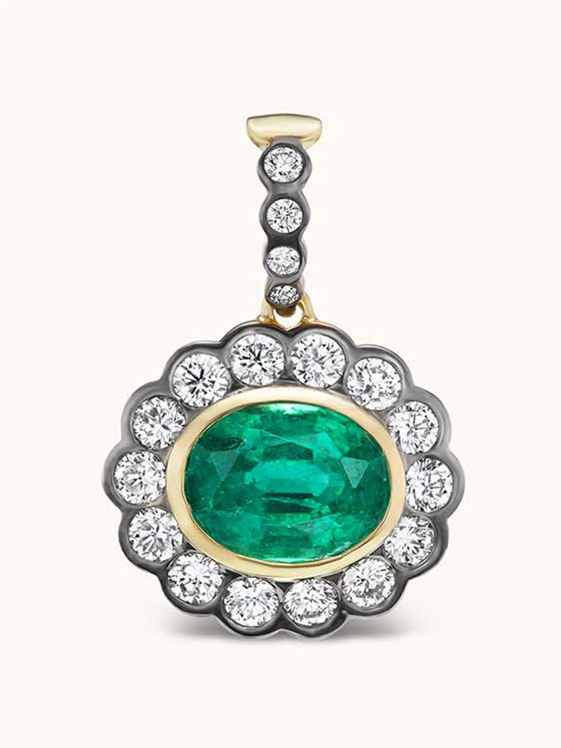 Alexandra charm necklace in emerald