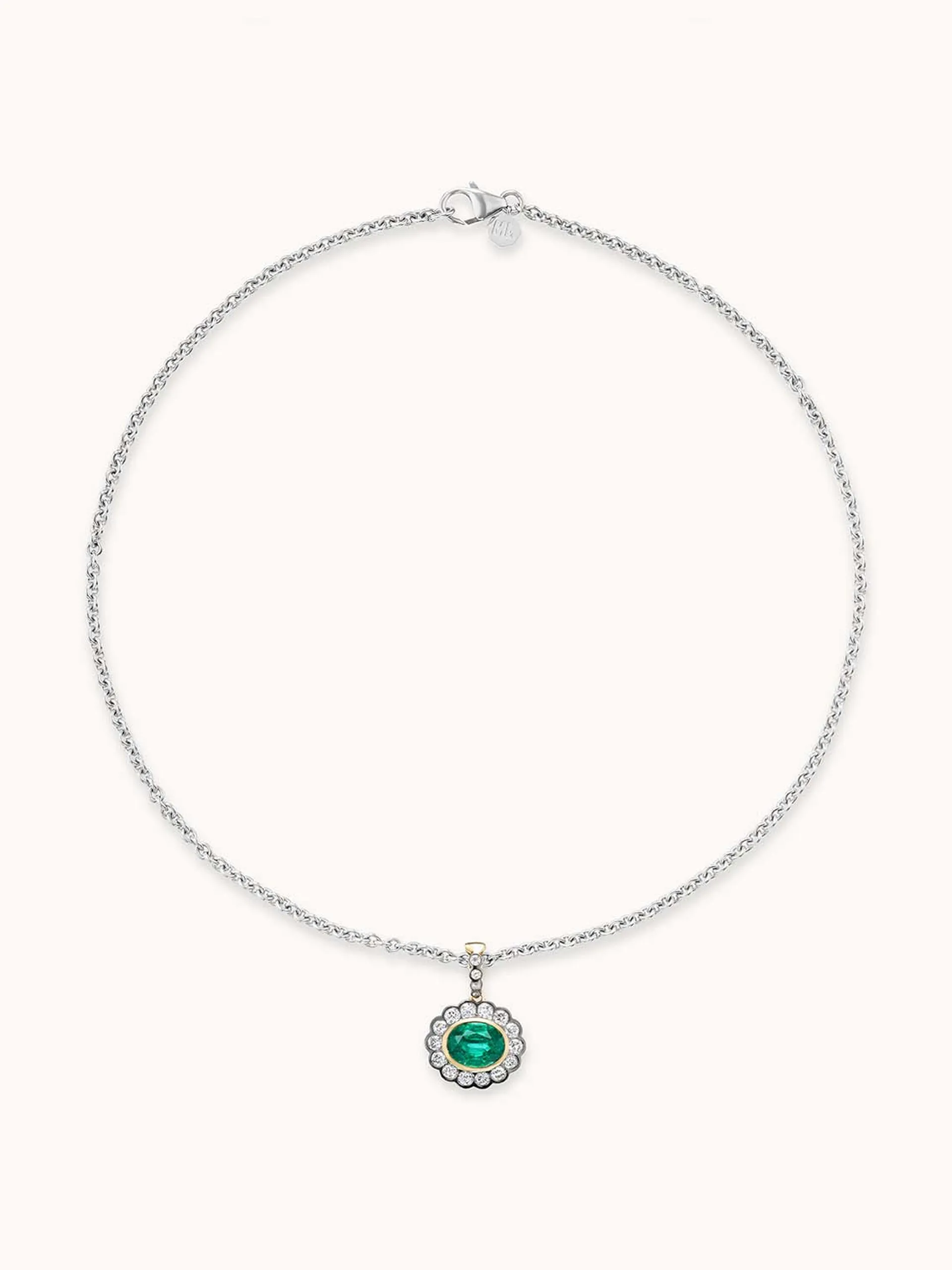 Alexandra charm necklace in emerald