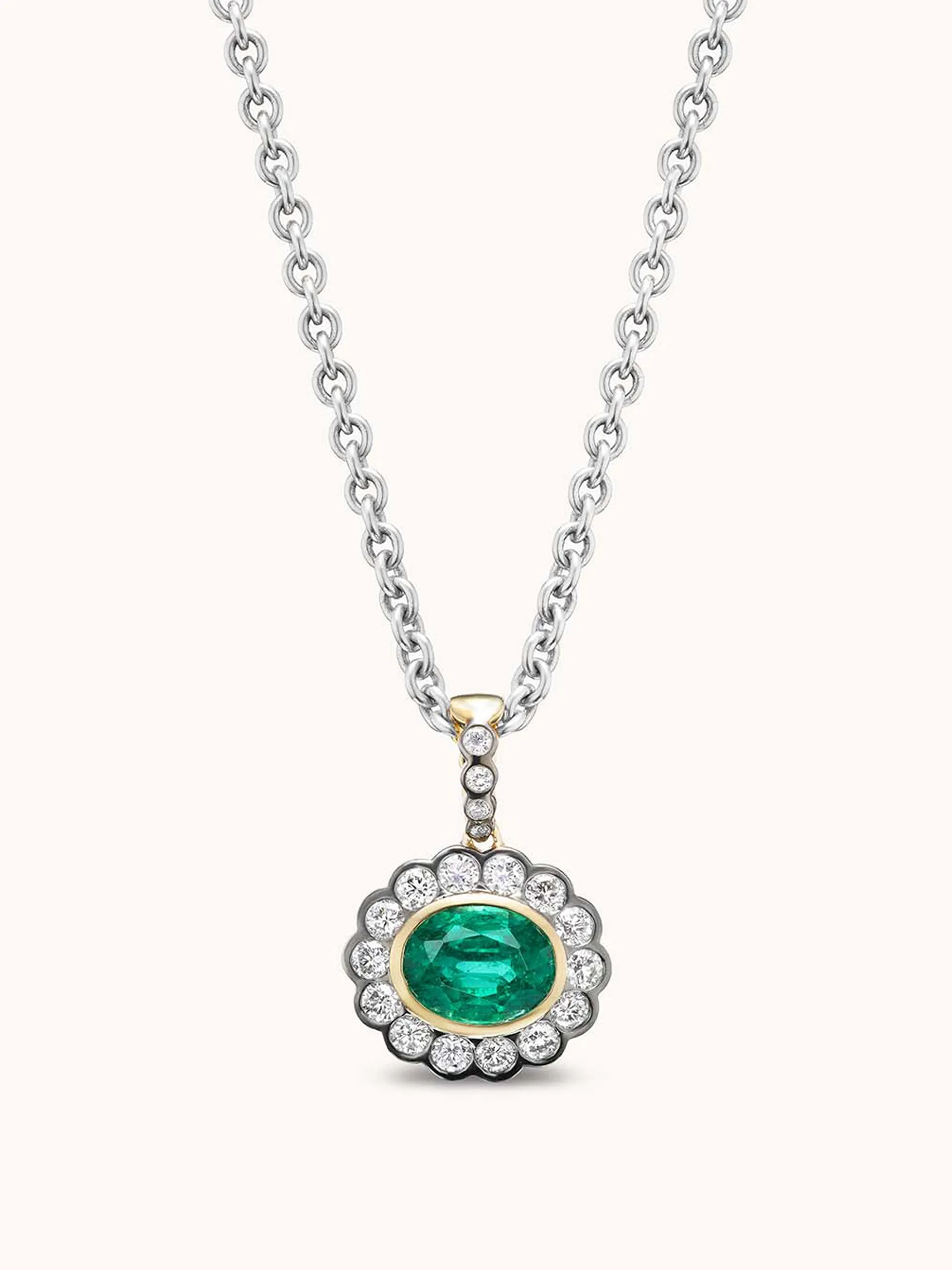 Alexandra charm necklace in emerald