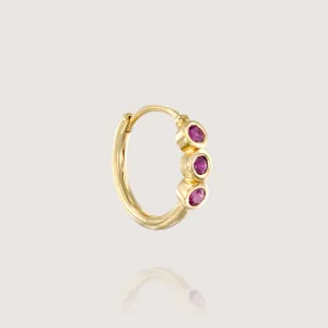 Alin Hoop Gold Earring with Ruby