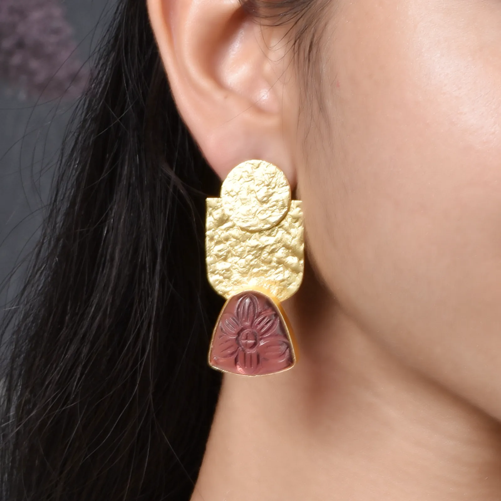 Avantika Matte Gold Studs