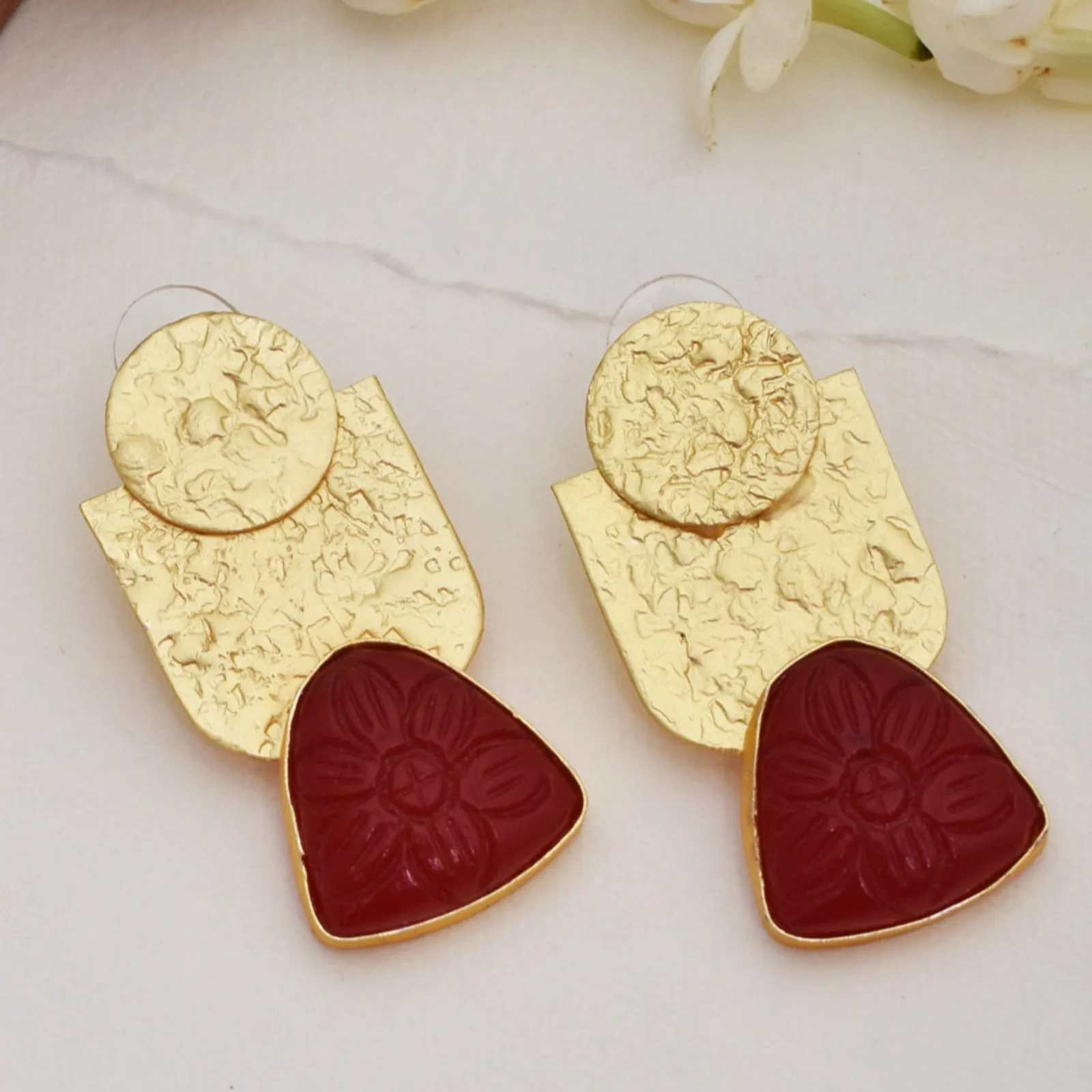 Avantika Matte Gold Studs