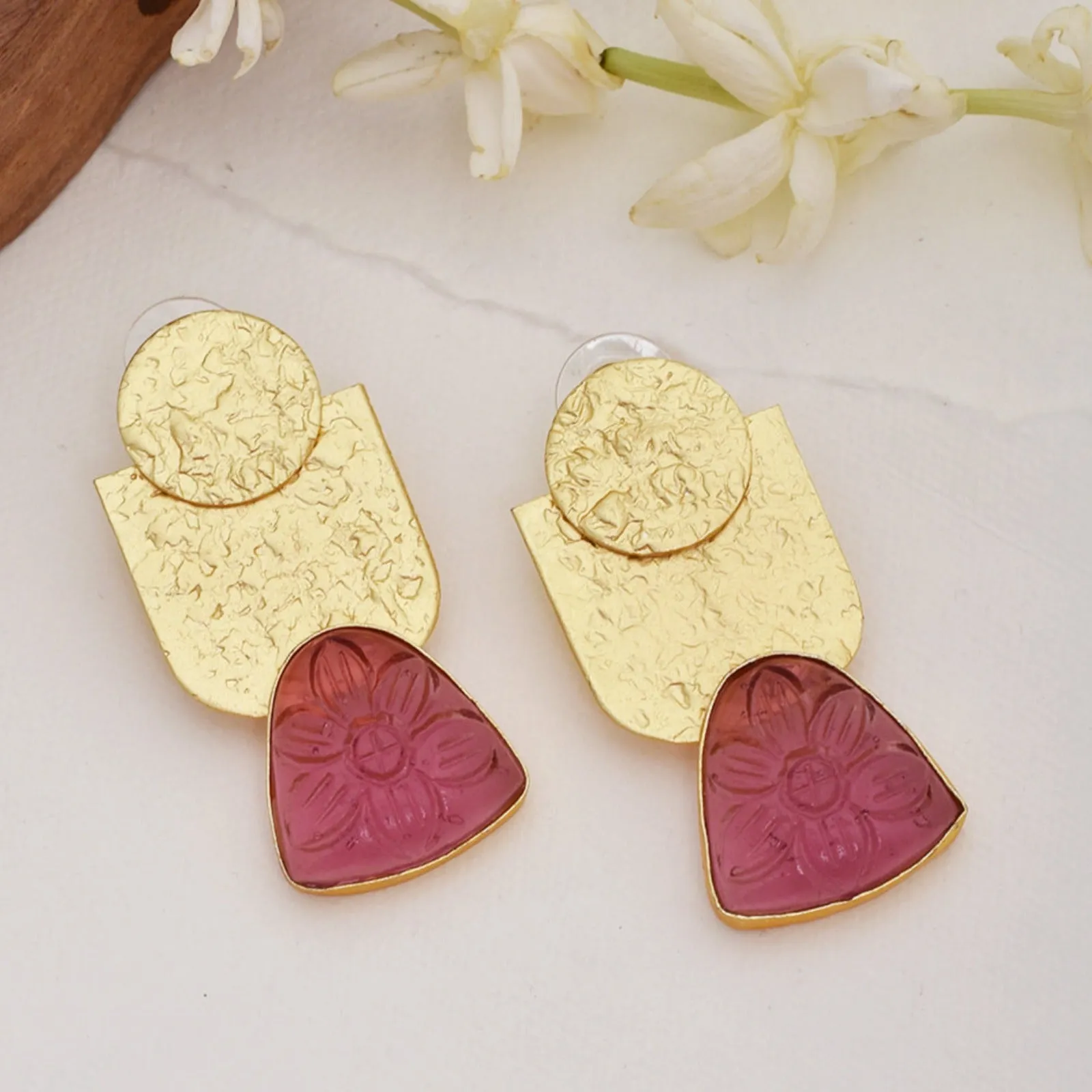 Avantika Matte Gold Studs