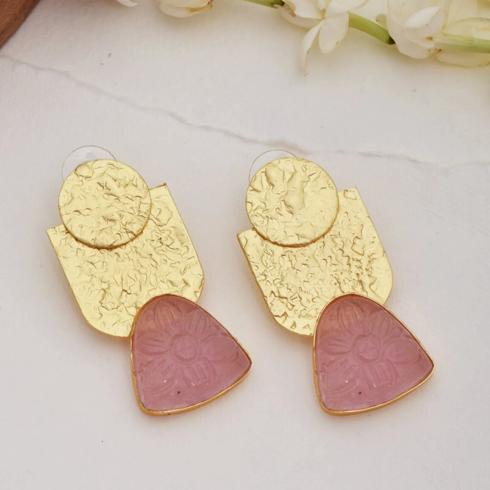 Avantika Matte Gold Studs