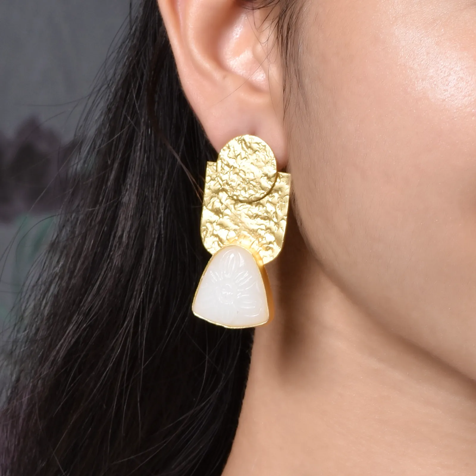 Avantika Matte Gold Studs