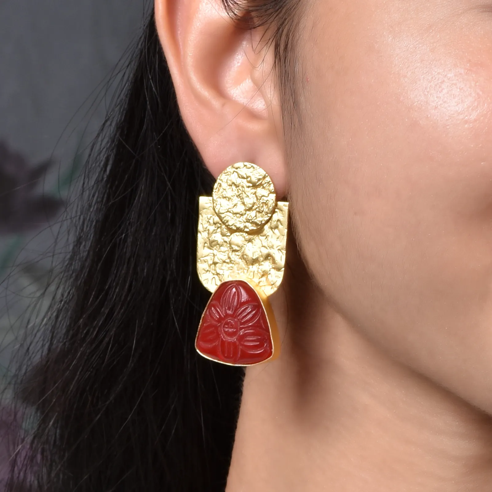 Avantika Matte Gold Studs