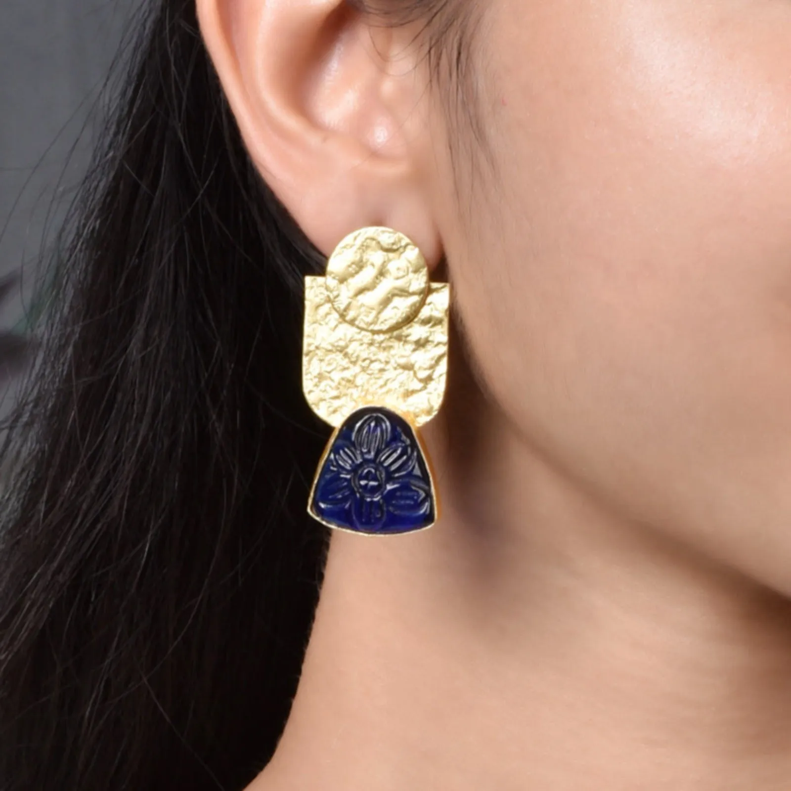 Avantika Matte Gold Studs