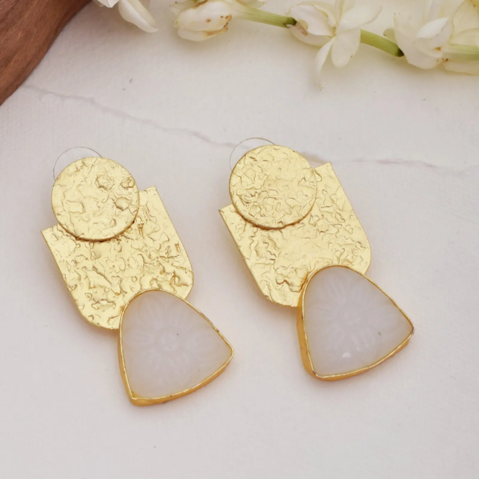 Avantika Matte Gold Studs