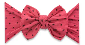 Baby Bling Fruit Punch w/Black Dots Shabby Patterned Knot Headband