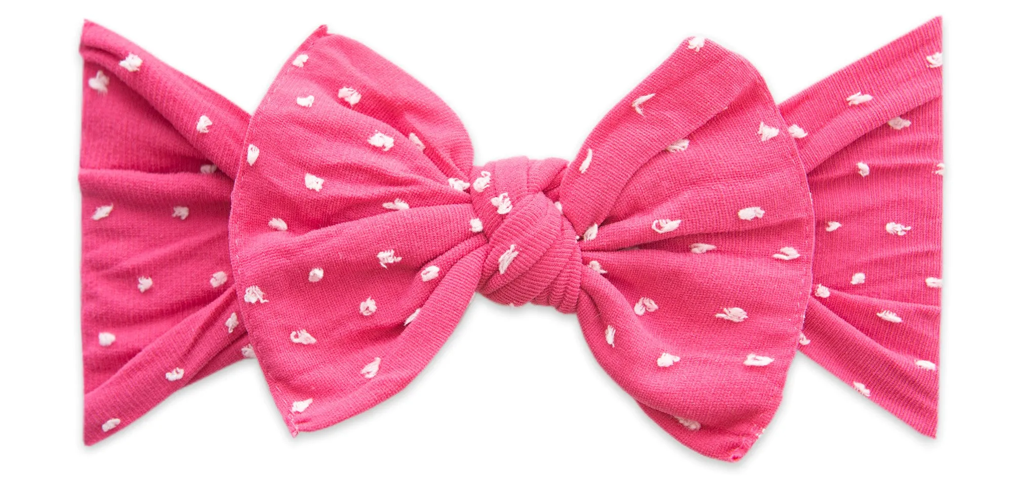 Baby Bling Hot Pink Shabby Dot Patterned Knot Headband