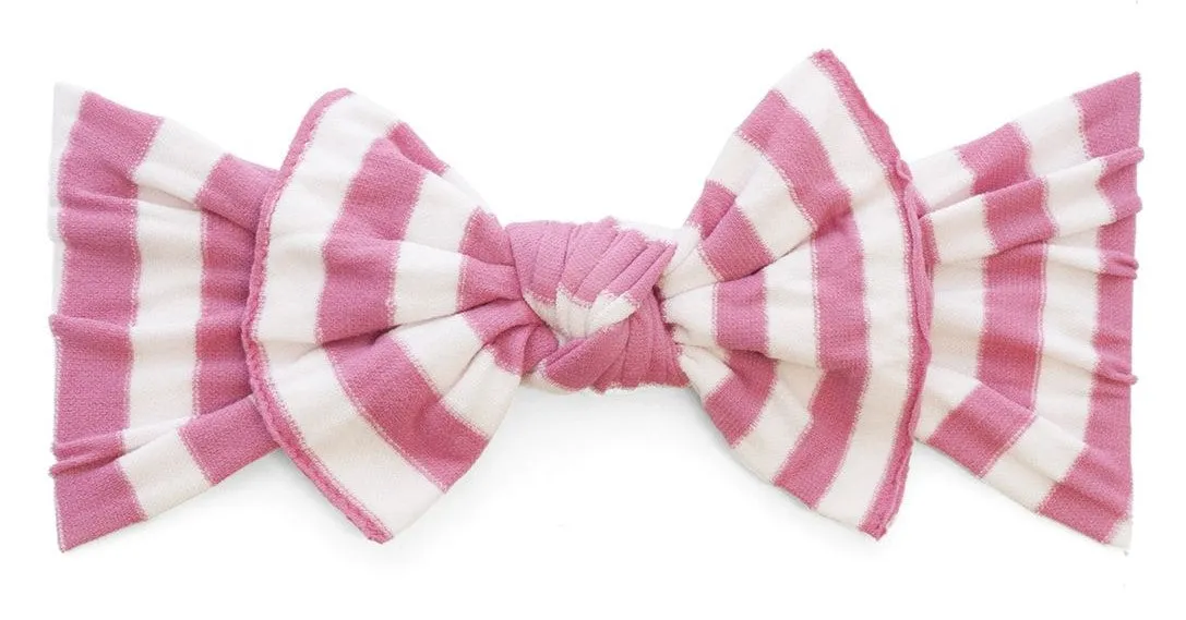 Baby Bling Hot Pink Stripe Patterned Knot Headband