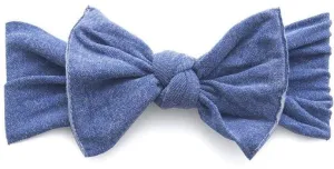 Baby Bling Stonewash Denim Patterned Knot Headband