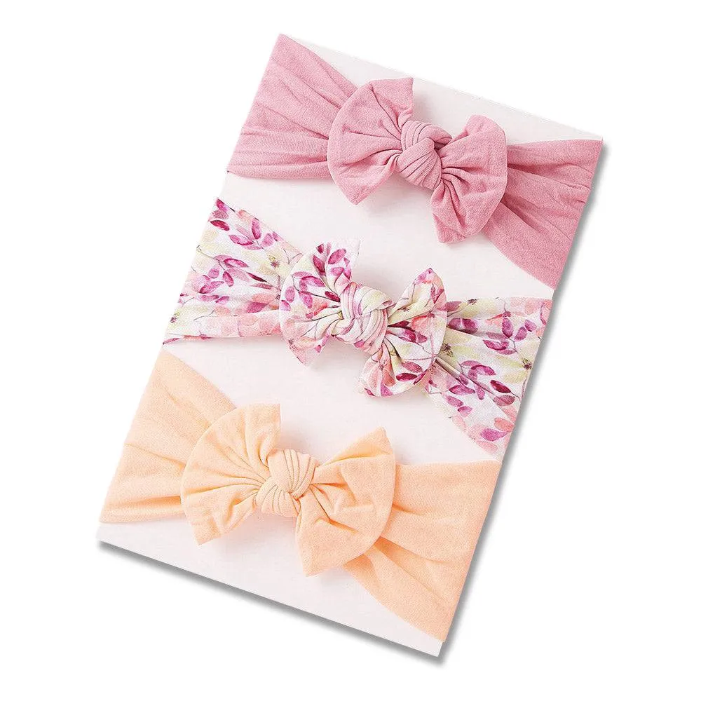 Baby Headband 3pc Set — Blush / Apricot