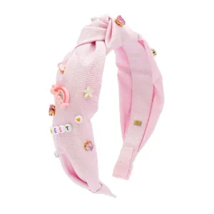 Bari Lynn Jewels & Charms Glitter Galaxy Knot Headband - Pink