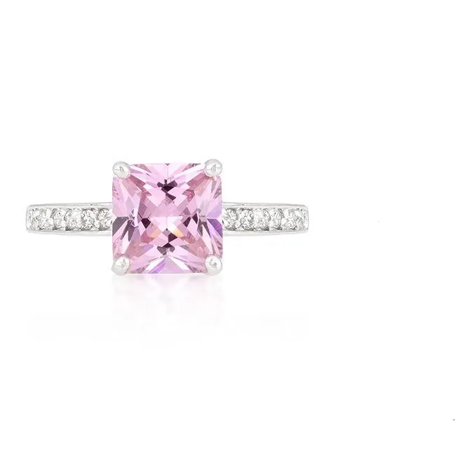 Barrie 2ct Pink Princess Solitaire Engagement Ring | 2.3ct