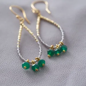 Becoming Aventurine Gold Plated Earrings - A Beautiful Story