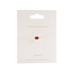 Birthstone Bracelet Silver - January