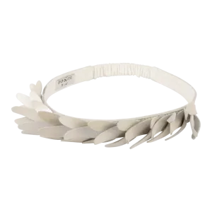 Bola Headband | Off White Metallic Leather