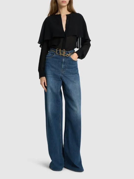 Chloé   Sheer silk long sleeve shirt 