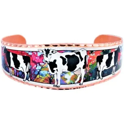 Cow Bracelet Colorful Handmade Copper